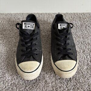Converse All-Stars CHUCKS Black Glitter/Sparkle womens shoes size 9